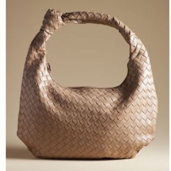 Anthropologie Tan Woven Satchel - Picture 1 of 4